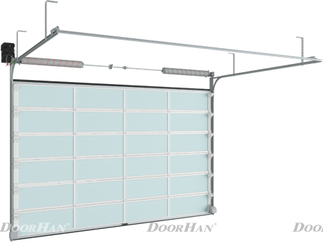 Промышленные секционные ворота из алюминиевых панорамных панелей с торсионным механизмом isd02, petropavlovsk-kamchatskiy.doorhan.ru